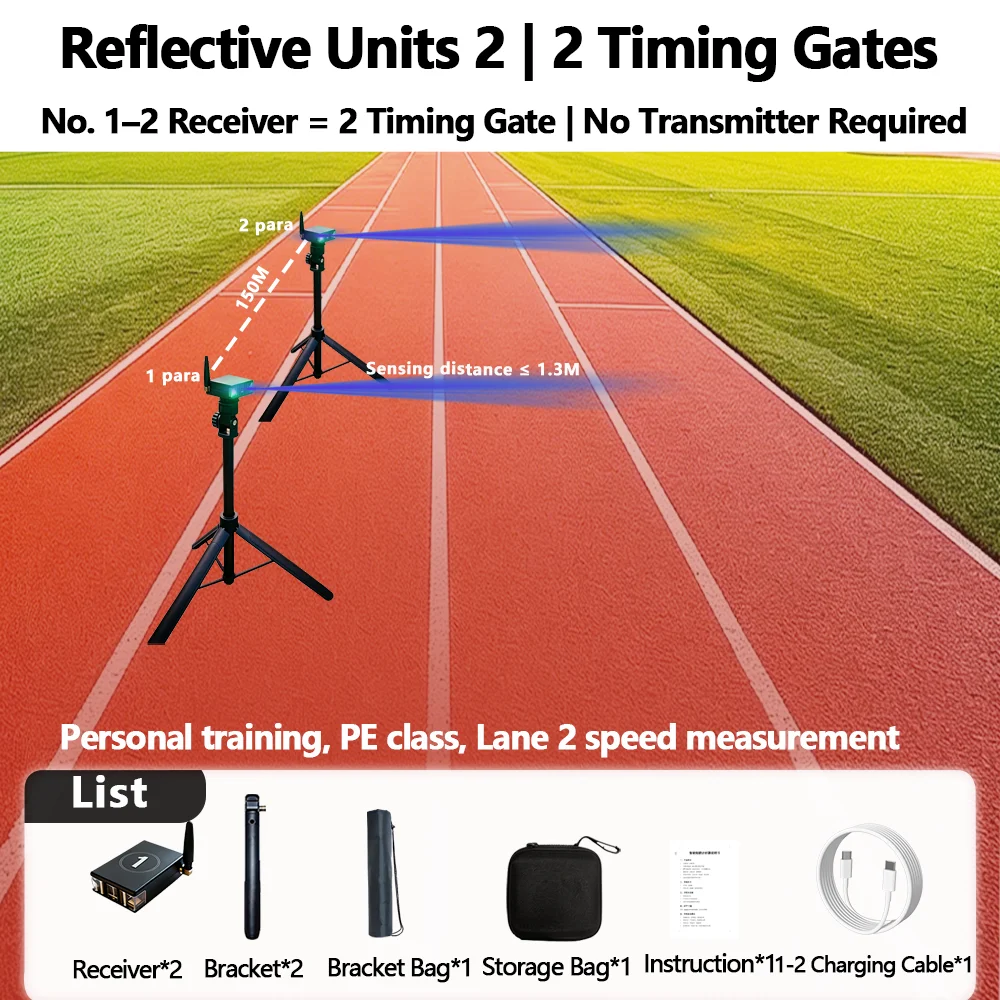 Intelligent Infrared Sprint Timer 0.001s High Precision Support APP Data Export 150M Connection Lightweight Portable Timing