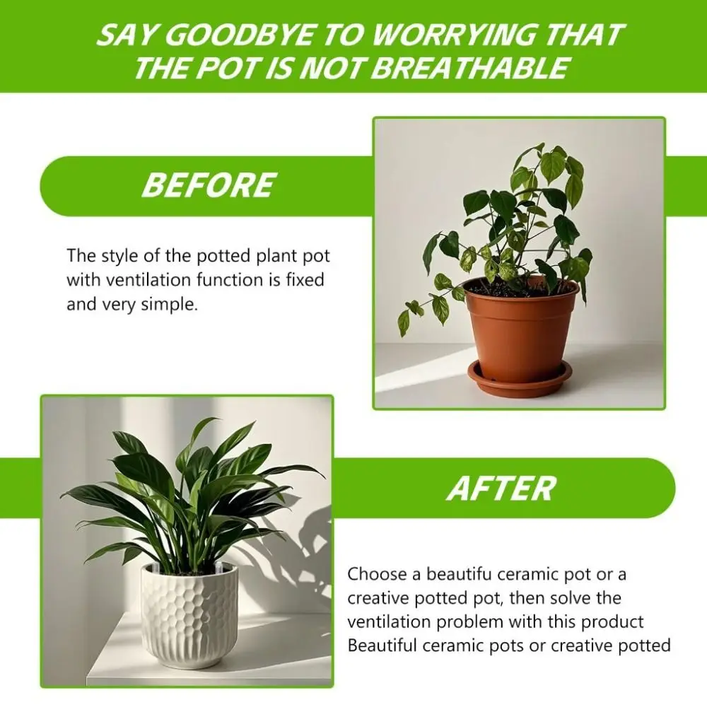 10Pcs Universal Plant Root Ventilation Pipe Root rot-resistant Transparent Flower Pot Ventilation Pipe Reusable Breathable