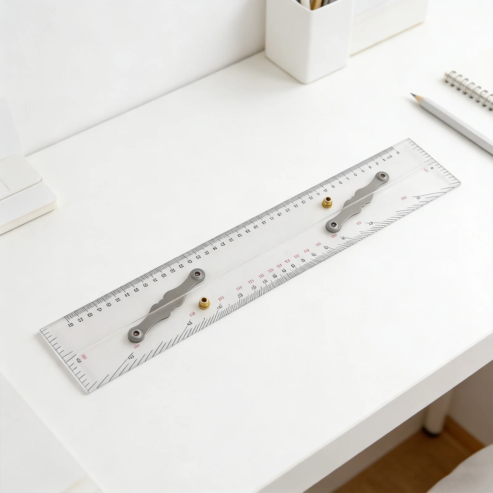 45cm PVC Parallel Ruler for Navigation and Transparent with Aluminum Chain for Measuring and Drawing Straight Lines
