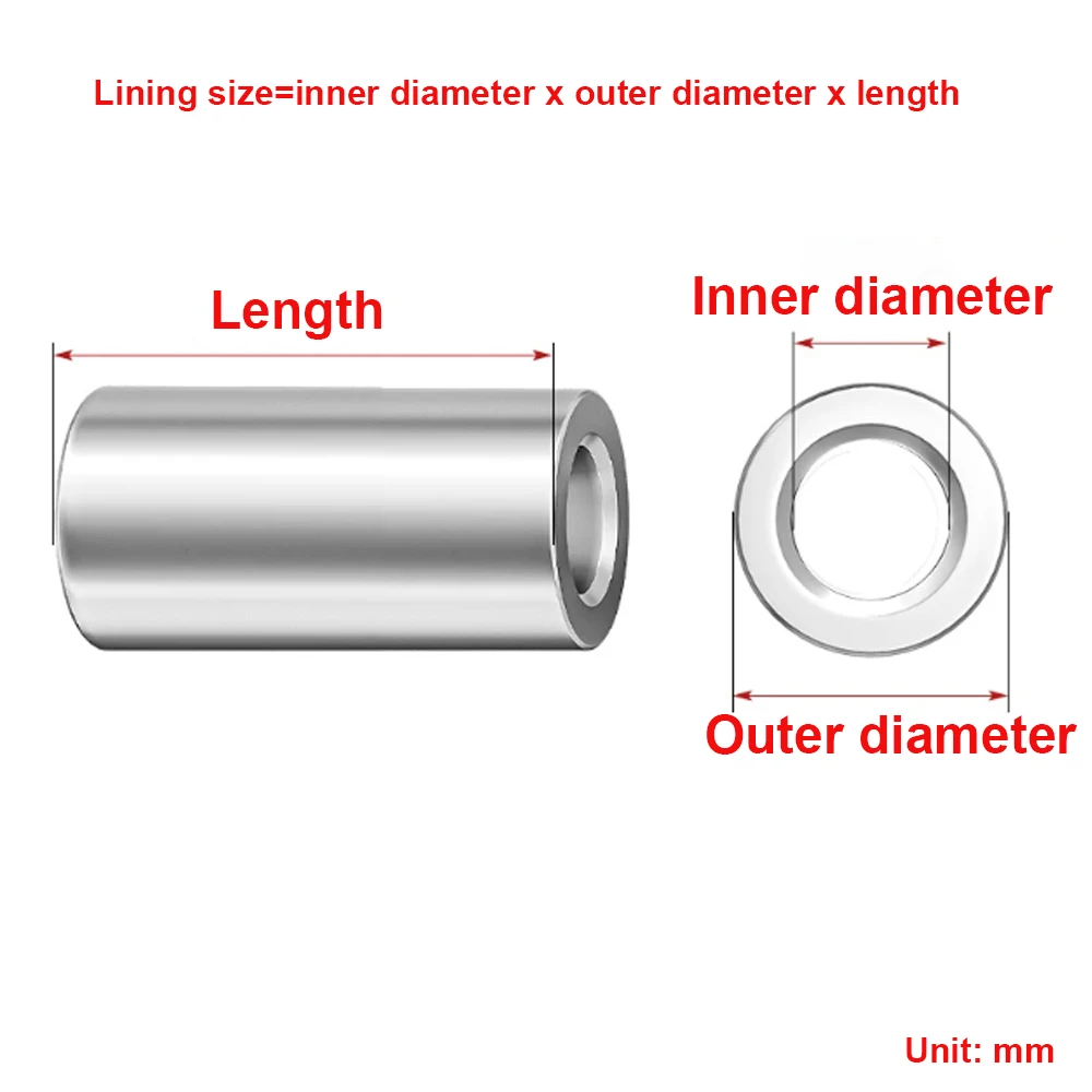 1-5Pcs 304 SS M7 8 9 Extended Cylindrical Sleeve Hollow Unthreaded Bushing Length 2-45mm Spacer Round Shaft Sleeve Fasteners