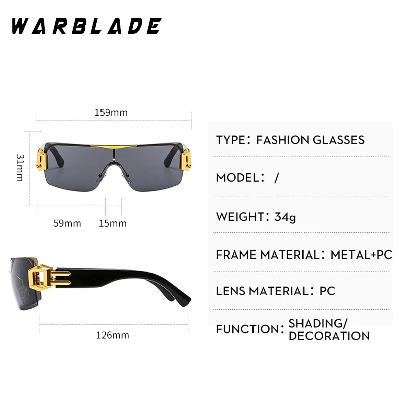 2025 موضة قطعة واحدة Y2K المعادن بدون شفة المرأة النظارات الشمسية الفاخرة تصميم الرجال مكبرة في الهواء الطلق محرك السفر الإناث نظارات UV400 #5