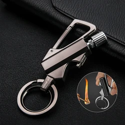 Multifunctional Keychain Kerosene Lighter Beer Bottle Opener Outdoor Portable Igniter Smoking Accessories Gadgets For Men