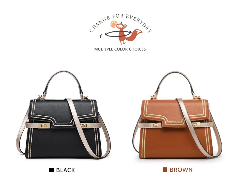 Foxer Kommut Damen Mid Handtasche Damen stilvolle Umhängetasche Hochleistungs-Umhängetasche Split Leder Luxus klappe Umhängetasche – Detail 12
