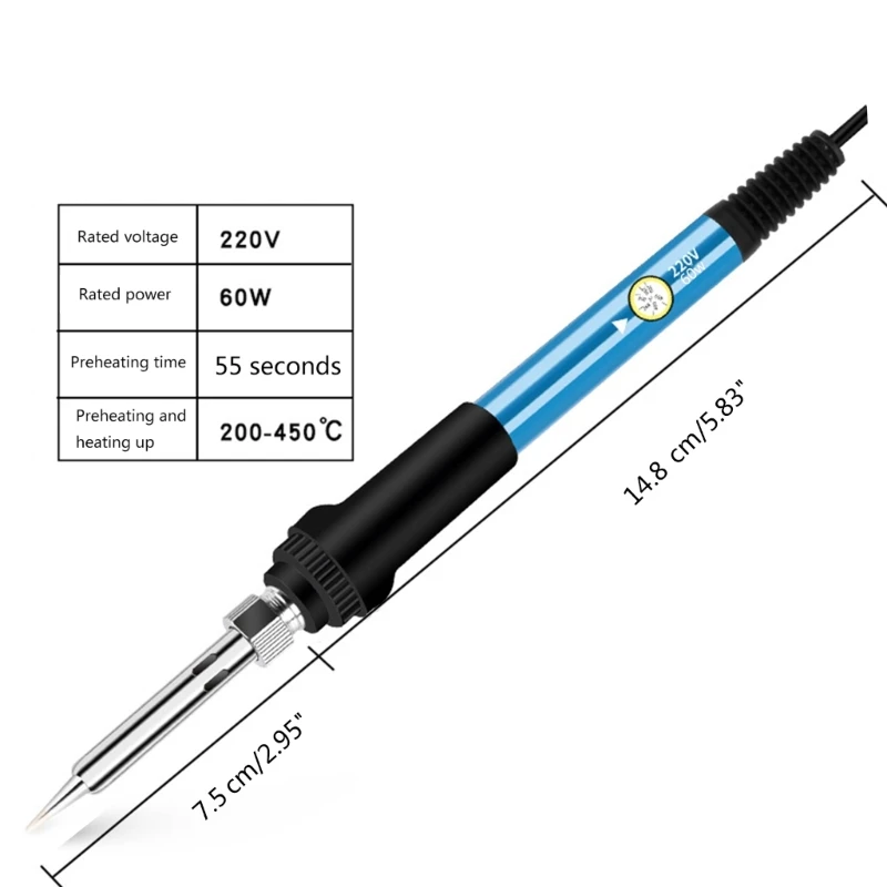 60W Adjustable Soldering Iron for Circuit Board Repair Welding Solder Rework Station Electronic Ceramic Core FastHeating