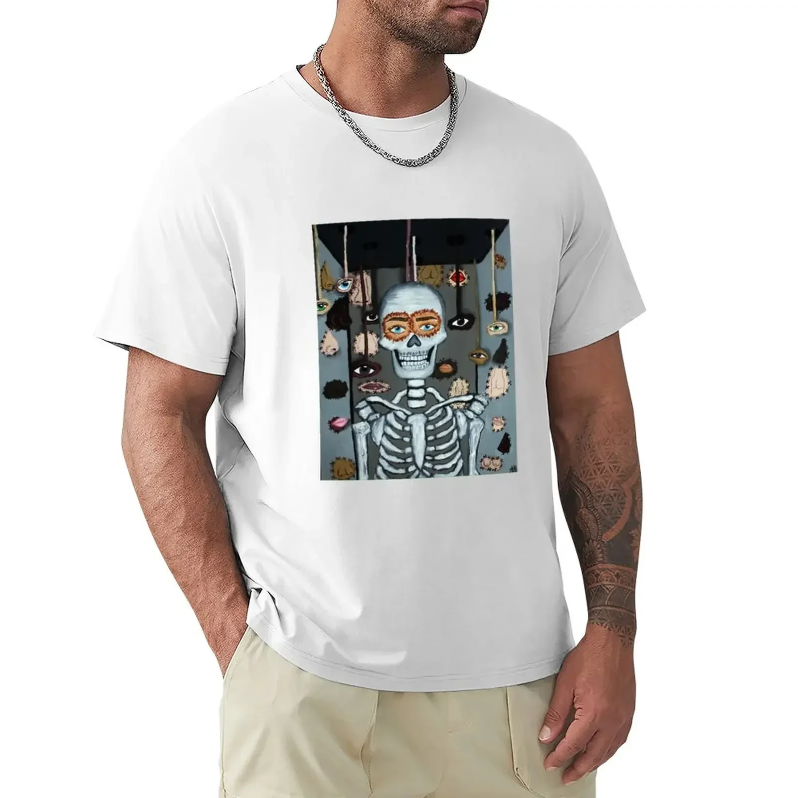 YHLQMDLG Skull Bad Bunny T-Shirts Beauty is in the Eye of the Outsiders T-Shirt graphic tees boys animal print mens graphic 2024