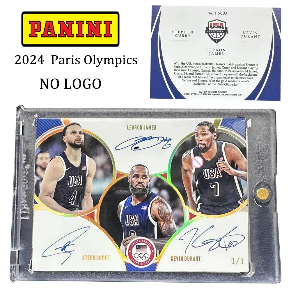 Kartu Bintang basket Panini Olimpiade Paris 2024 swakriya James Curry Durant A boy \ \'s hadiah liburan favorit kartu koleksi bata