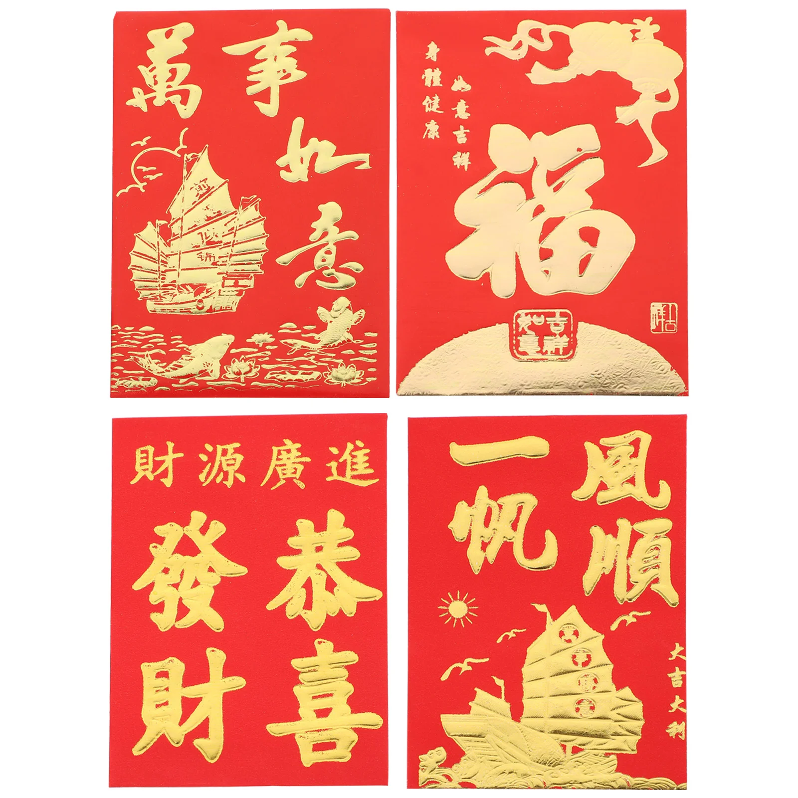 

160 Pcs Money Clip Paper Red Envelope New Year Bag Packet Chinese Style Envelopes
