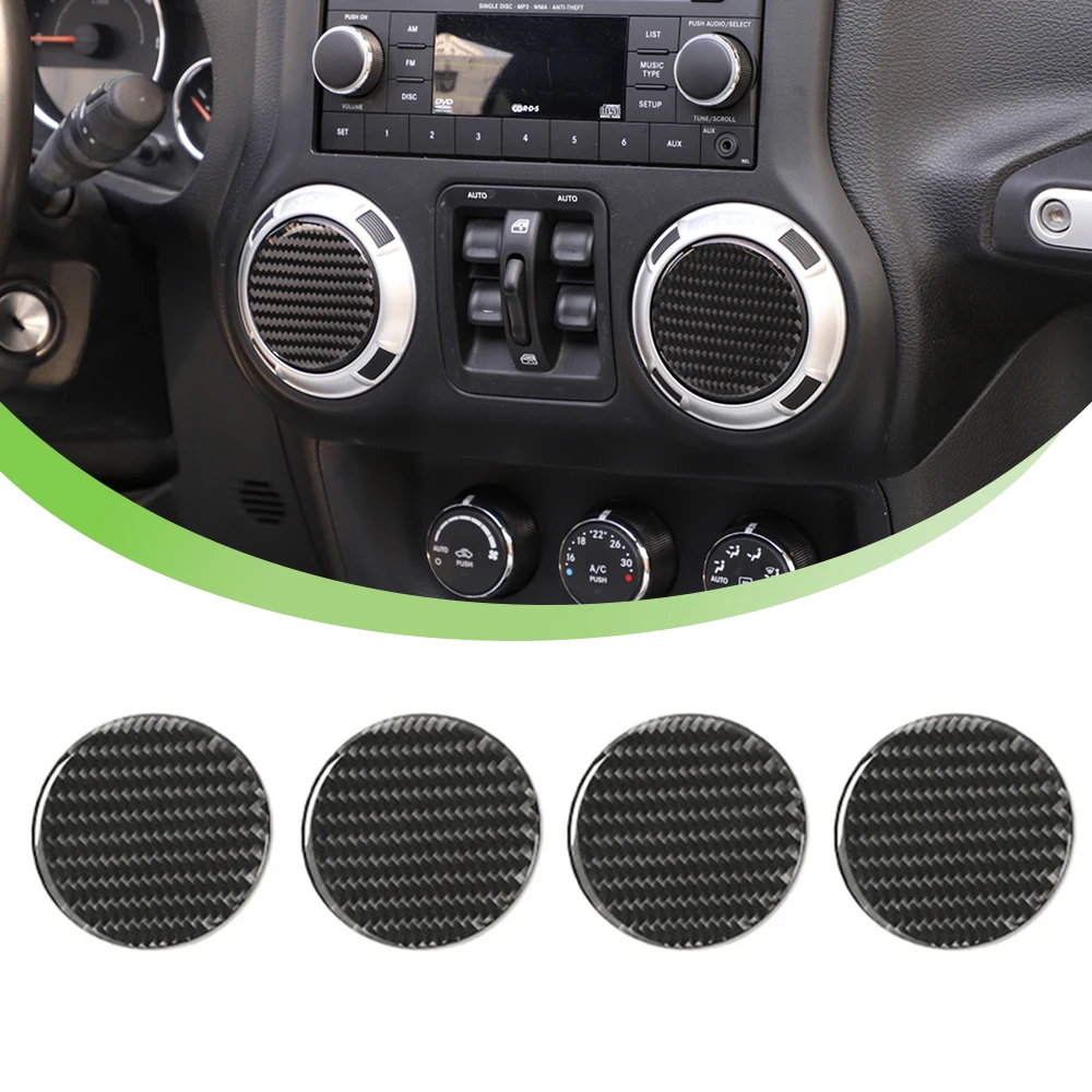 Car Dashboard AC Air Outlet Vent Decoration Cover Trim Decal for Jeep Wrangler JK JL Gladiator JT 2007-2023 Interior Accessories