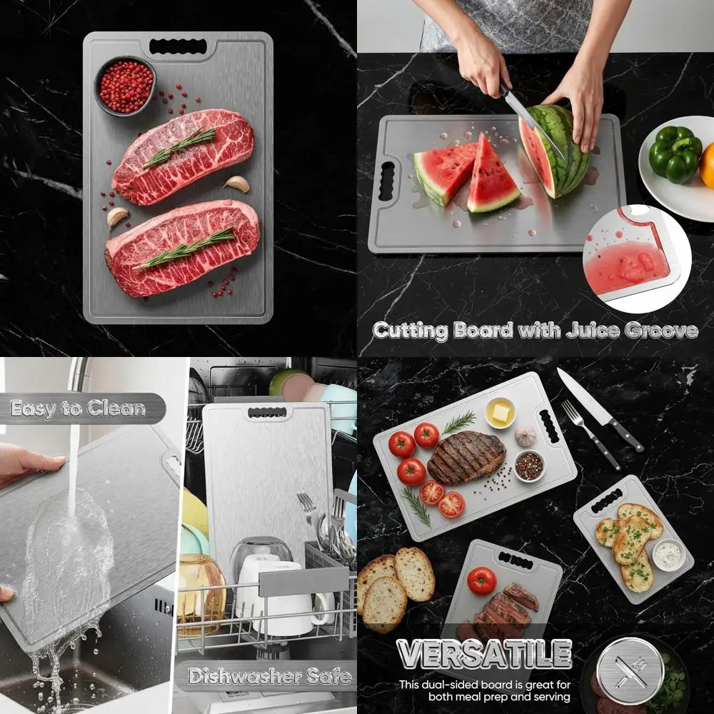 

Двусторонняя кухонная разделочная доска из чистого титана среднего размера 2025 для мяса, овощей и фруктов