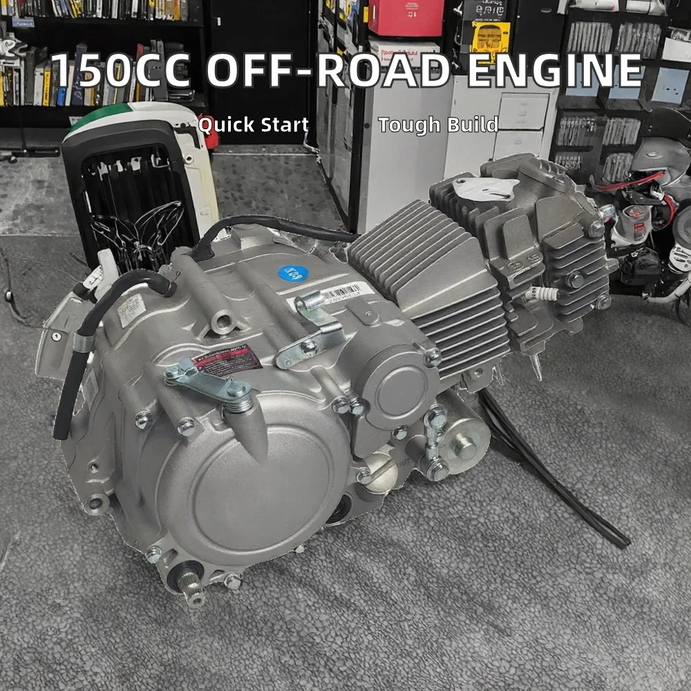 New 150cc 4-Stroke Off-Road Motorcycle Engine Assembly with Electric Start & CDI Ignition Kick-Operated