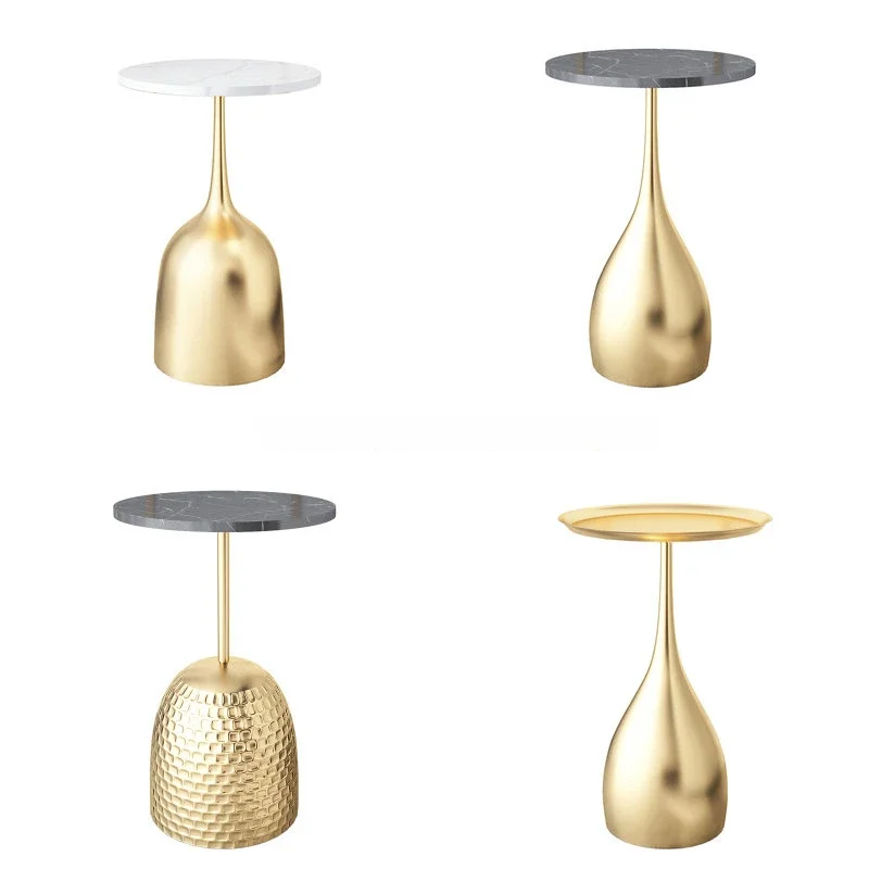 

Мраморный и металлический приставной столик для дивана, журнальный столик для гостиной, небольшой круглый столик, прикроватная тумбочка для спальни