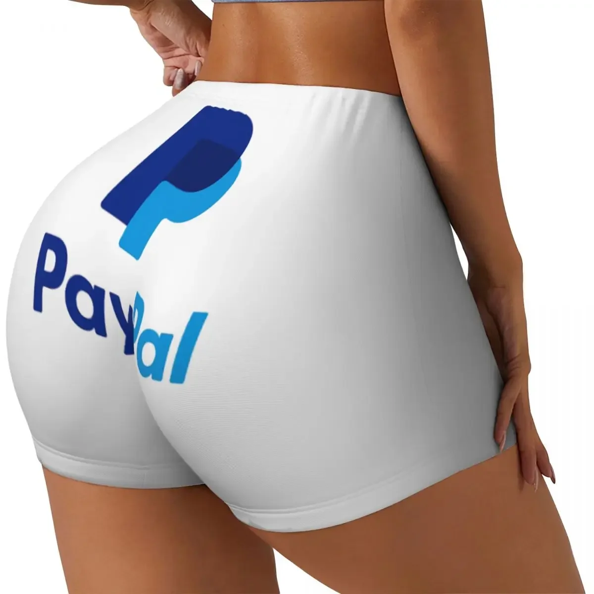 Custom Paypal Logo Women Gym Workout Running Shorts Athletic Volleyball Biker Yoga Shorts