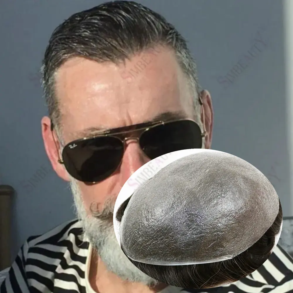 

Невидимый мужской капиллярный протез для волос, 80% плотность, ультратонкая основа 0.03 мм, система замещения волос для мужчин, натуральные человеческие волосы