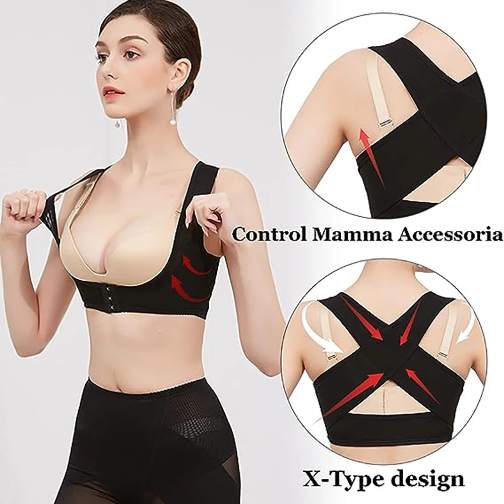 

Chest Supports Brace for Women Posture Corrector Shapewear Tops Breast Support Bra Top X Chest Brace Up