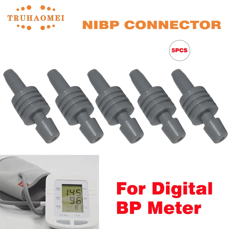 5 PCS NIBP Cuff Sleeve BP Connector Digital Arm Blood Pressure Monitor Connector For Tonometer Sphygmomanometer BP Meter Cuff