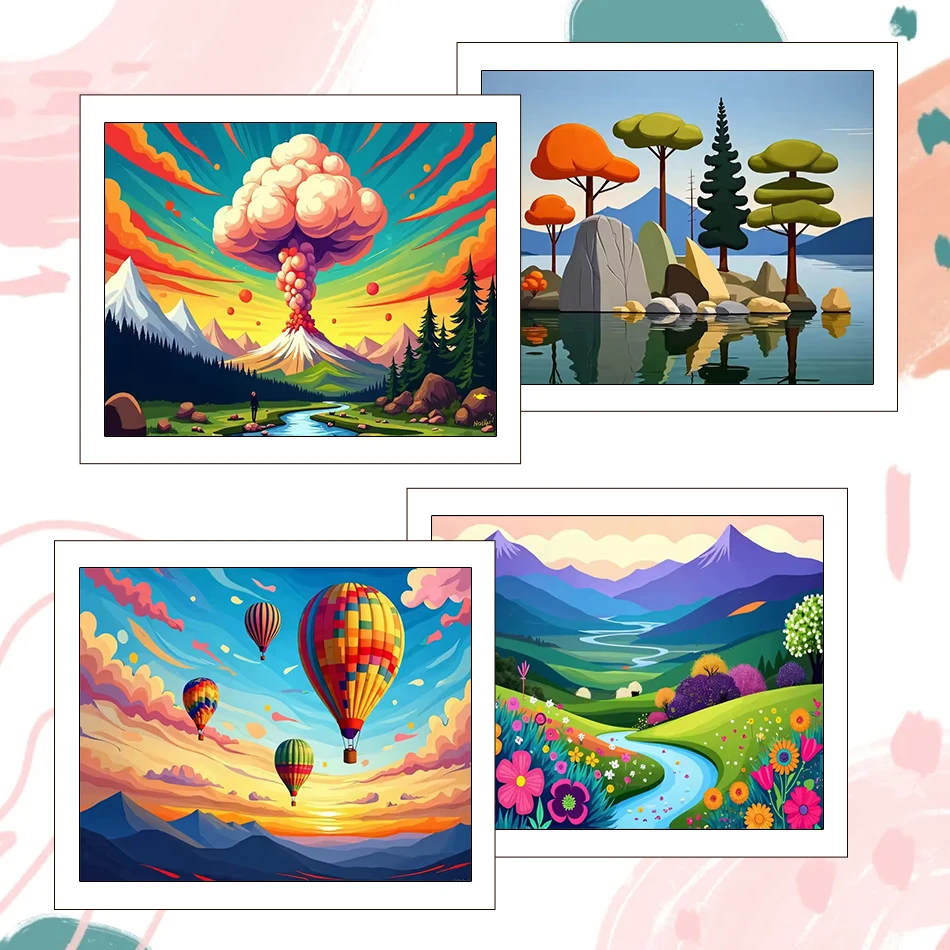 

RUOPOTY Painting By Number Adults Landscape 40X50cm Handiwork Coloring By Numbers Drawing Kit Acrylic On Canvas Home Decoration