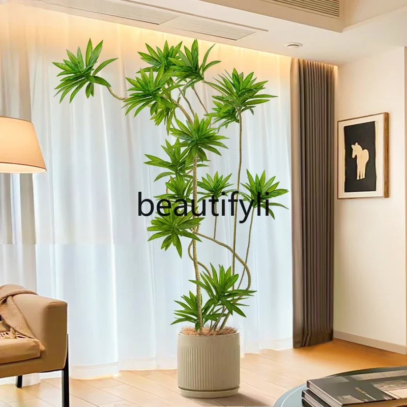 

Lily Bamboo Simulation Green Plant Potted Decorative Flower Ornament Floor Tree Bionic Fake Plant