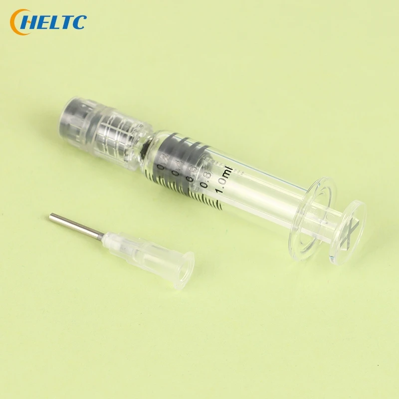 حقنة زجاجية من البورسليكات ، لوازم الإسعافات الأولية للسفر في الهواء الطلق ، حقنة مسبقة الصنع ، سعة اختيارية ، 1 * *