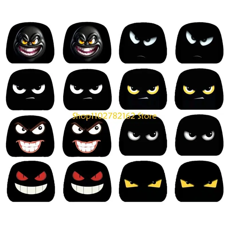 

547B Halloween Vehicle Decoration Headrest Covers Funny Design Universal For Car 2pcs
