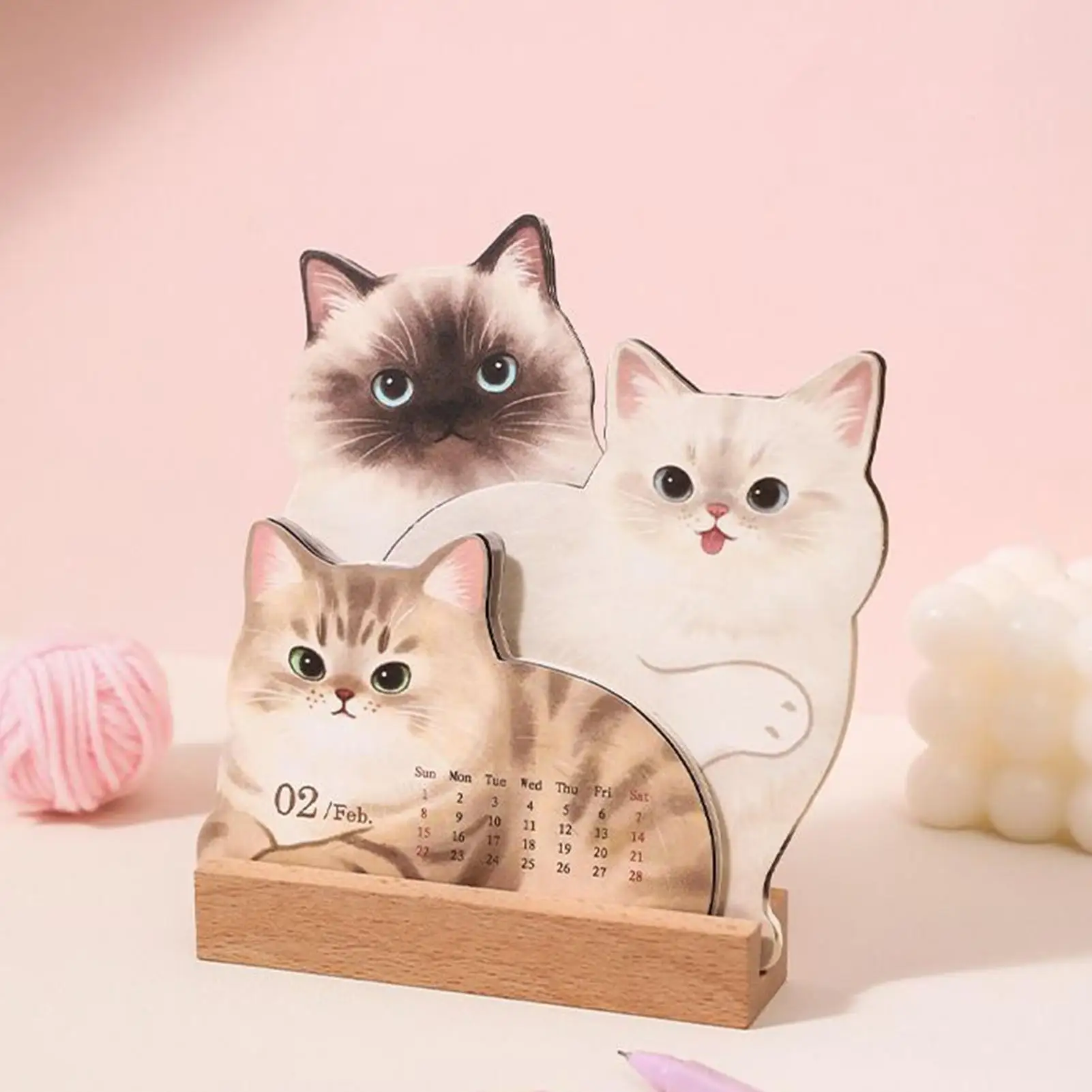 Calendar for Desk 2026 Pet Theme Offices Calendar Academic Schedule Pad for Kids Work Class School Daily Puppy Kitten Design