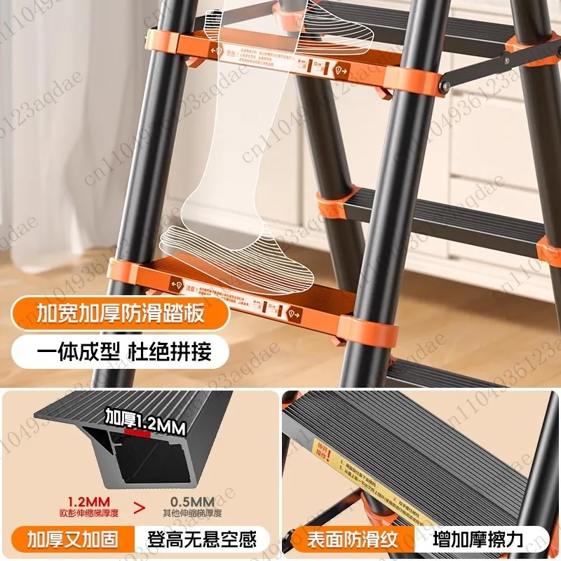 Ladder, Household Folding Telescopic Ladder, Multifunctional Zigzag Ladder, Thickened Aluminum Alloy