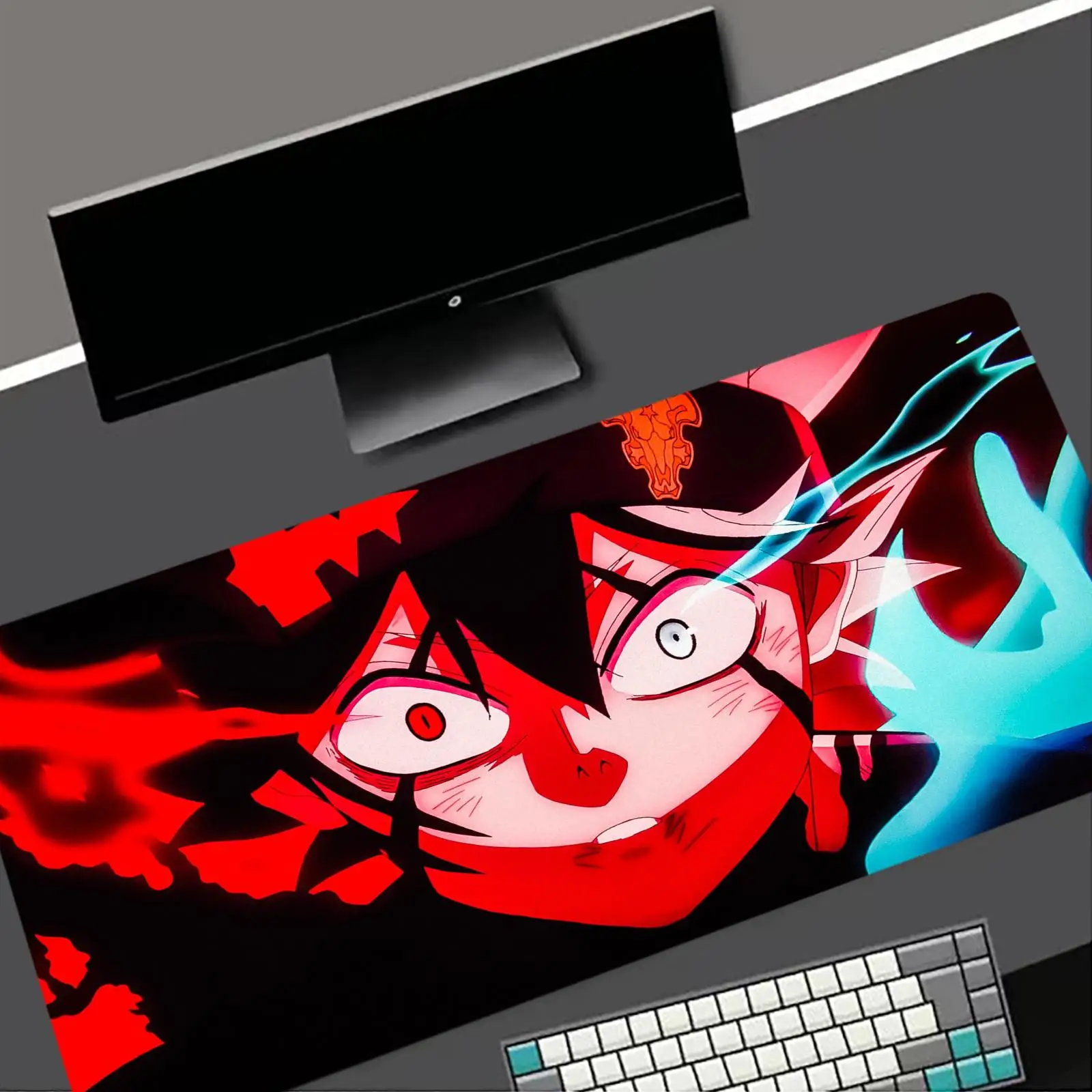 Hot Anime Cool Boy Black C-Clover Mousepad Large Computer Gaming Accessories Desk Mats Anti-slip Laptop Soft Mice Pads