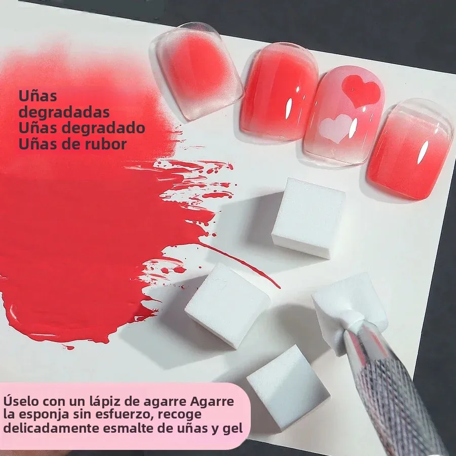 50 Piezas Esponja de Arte de Uñas DIY Degradado y Agarrador de Esponja Pincel de Uñas Herramientas de Arte de Uñas Accesorios 4