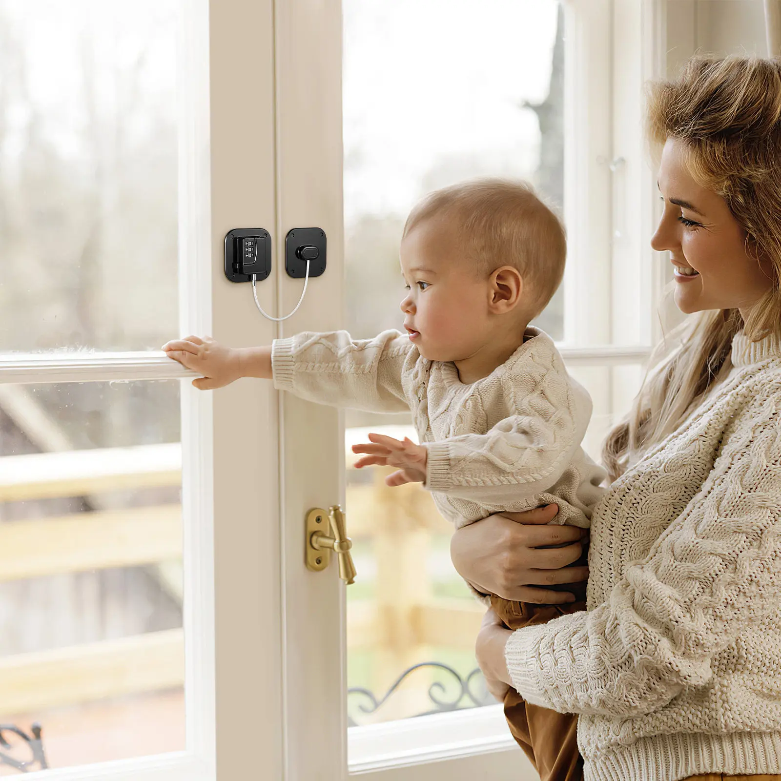 

Combination Code Lock Child Safety Strap Punch-Free Cabinets Drawers Adhesive Refrigerator Door File Drawer Window Safety Lock