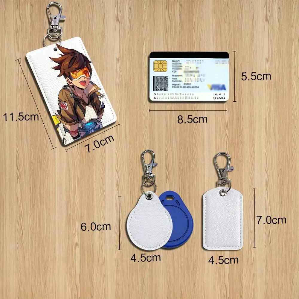 space accelerator Widowmaker Overwatch Leather Keychain Badge Holder with Lanyard - ID/Access Card Holder, Key Ring Accessory