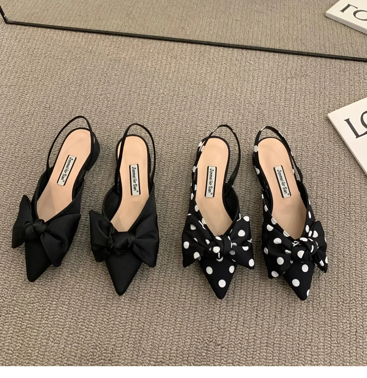 2024 Summer Women\'s Sandals Fashion Low Heels Sandals Women Shoes Elegant Pointed Straps Fashion Party Pumps Sandalias De Mujer