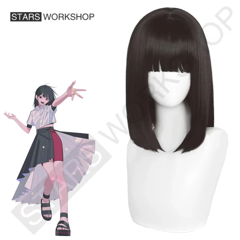 

Anime DEVIL GAME LINK CLICK Qiao Ling Cosplay Wig 36cm Long Black Heat-resistant Fiber Hair For Halloween Christmas Party