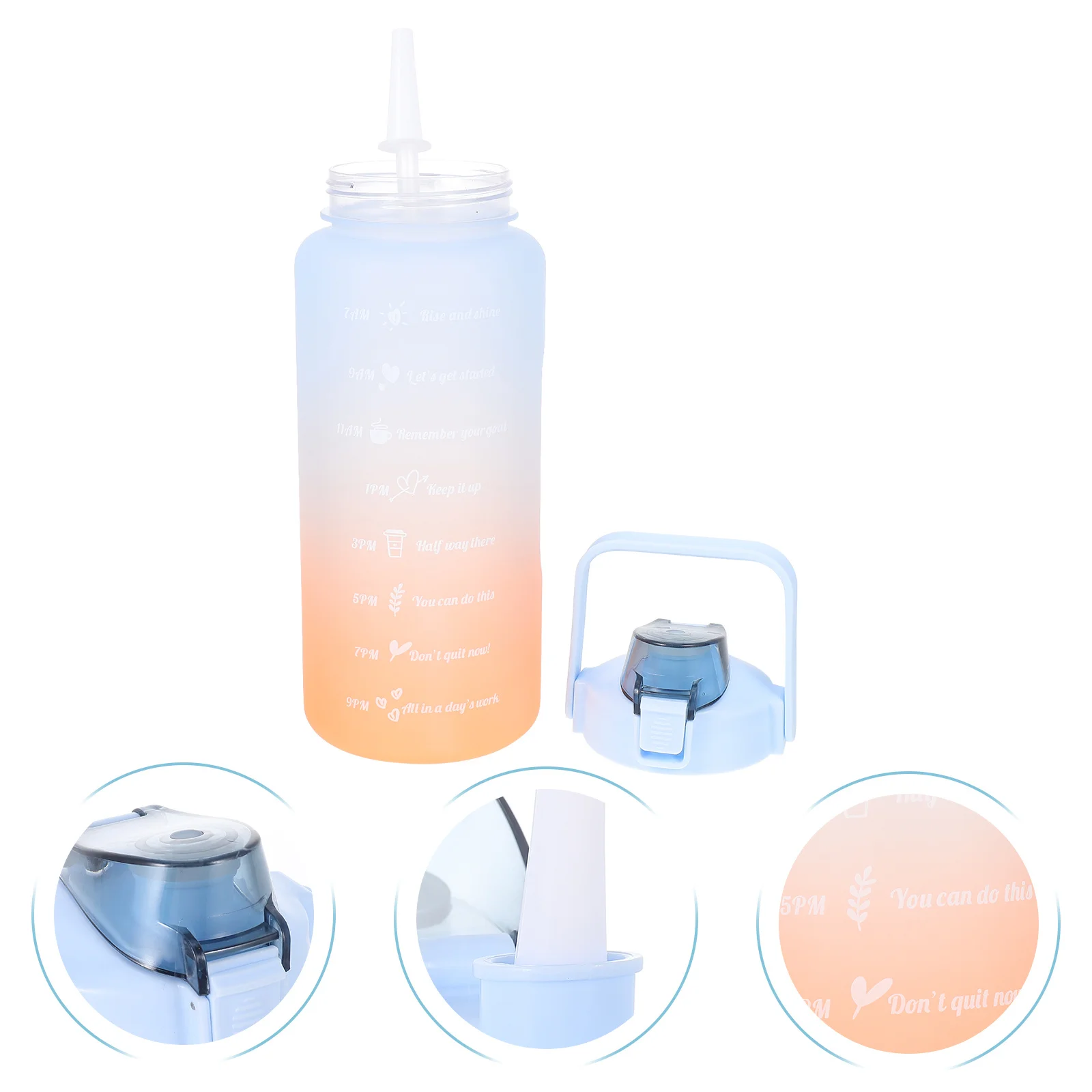 

Outdoor Sports Water Bottle Gradient Color Portable Drinking Cup Large Capacity Transparent Plastic Bottle For Juice Tea