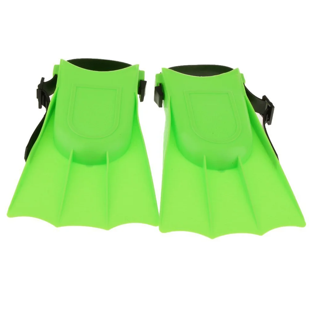 Kids Scuba Dive Fins For Travel Size Flippers Fins Swimming Diving Learning Tools (Green)