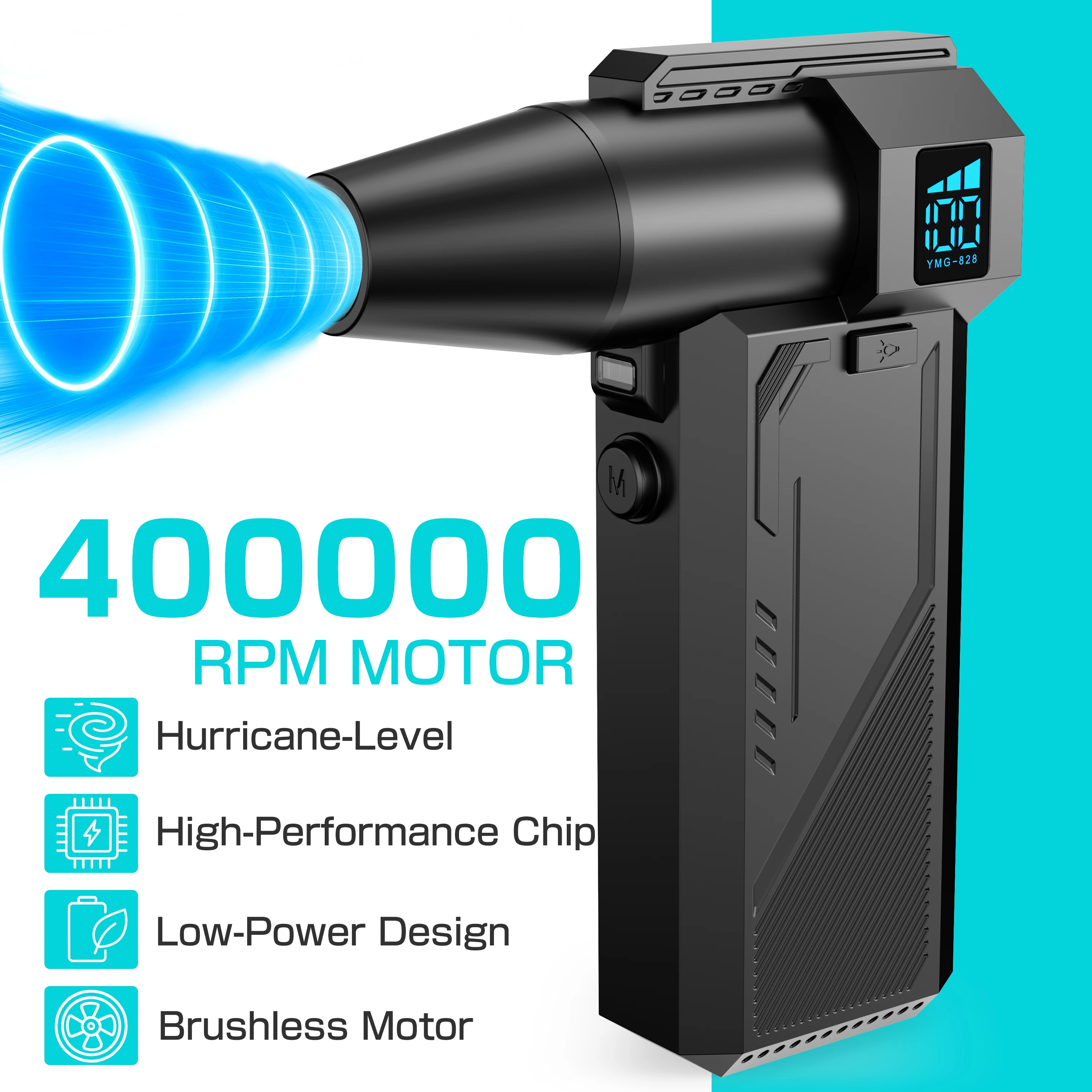 

Cleaning Blower Tool Powerful Air Blower Type-C Charging Violent Jet Fan Handheld Turbo Blower With Brush Portable High Speed