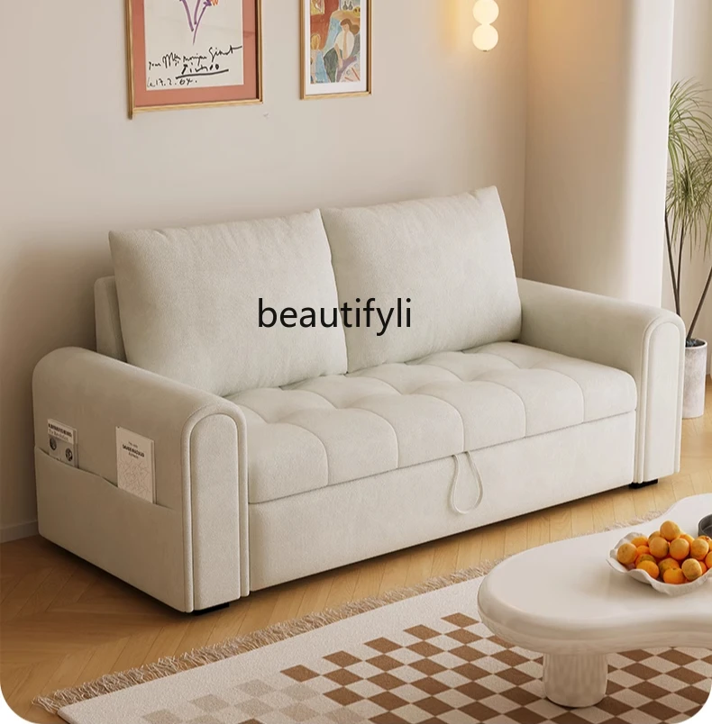 Puff sofa bed Household frosted cloth Multifunctional folding storage dual-purpose sofa Chenier