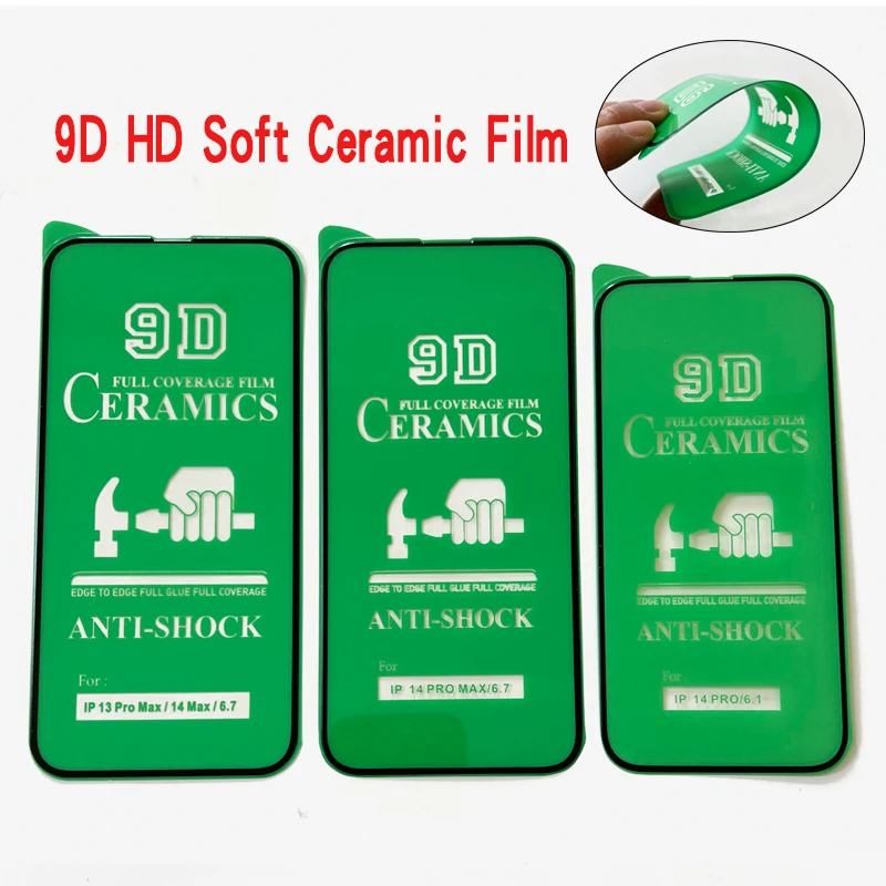 4Pcs 9D HD/Matte For iPhone 11 12 13 14 15 Pro Max Mini XR X XS 7 8 Plus Full Cover Soft Ceramic Screen Protector Film Not Glass