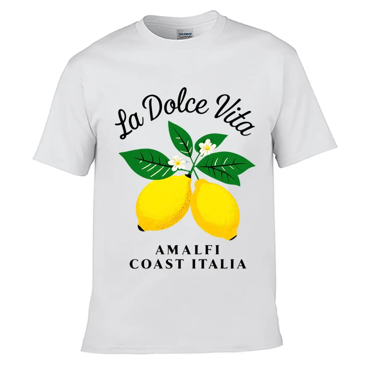 La Dolce Vita Amalfi Coast Italia Lemon Leaf Floral Design Street Distressed Washed Loose Simple Tee