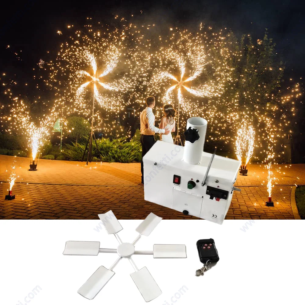 

Cold Spark Machine Single Wheel Fountain Stage Effect Wedding Marriage Spinning Rotating First Dance Proposal Bride DJ Valentine