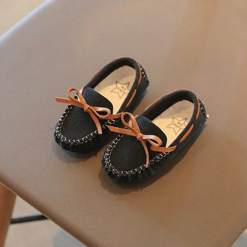Children's Flat Shoes Spring and Autumn Girls Exquisite Bow Decorative Canvas Shoes Classic Casual Non-slip One-pedal Shoes.