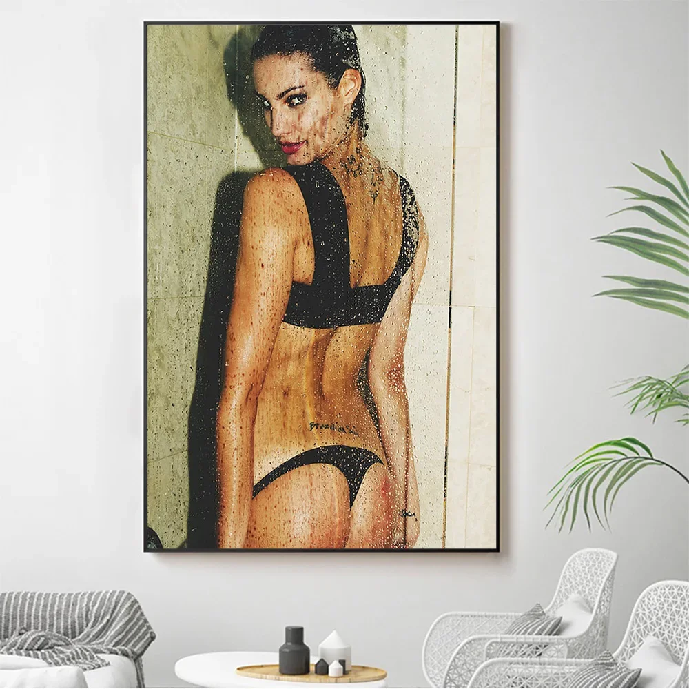 Póster de pared de tela de seda, Natalia Andrade Oviedo, modelo Sexy, arte de estrella, decoración del hogar, regalo