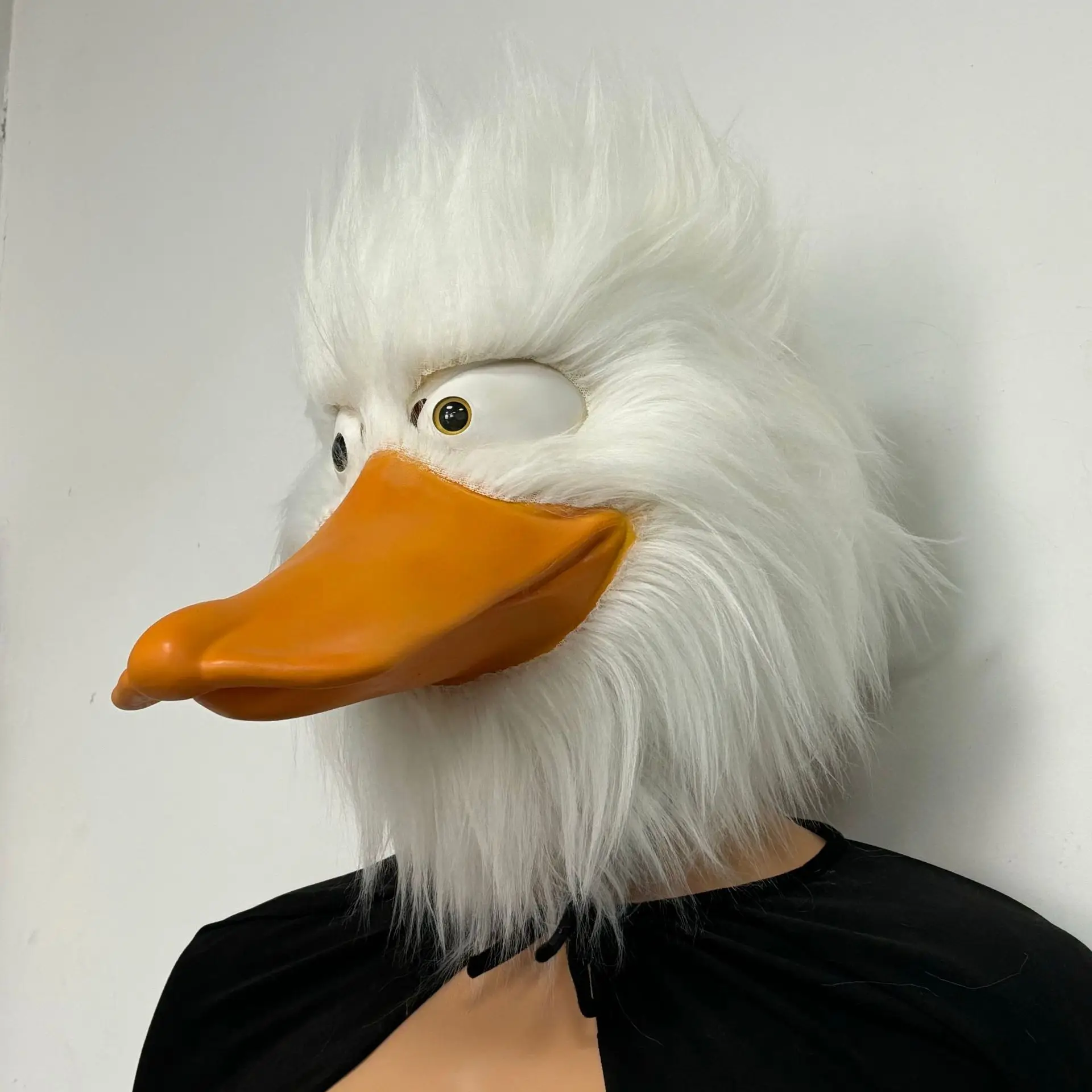 Plüsch-Enten-Vollkopfmaske Latex-Entenschnabel Tiermaske Erwachsenen-Halloween-Cosplay Maskerade Karneval Kostüm-Party-Requisite – Detail 2