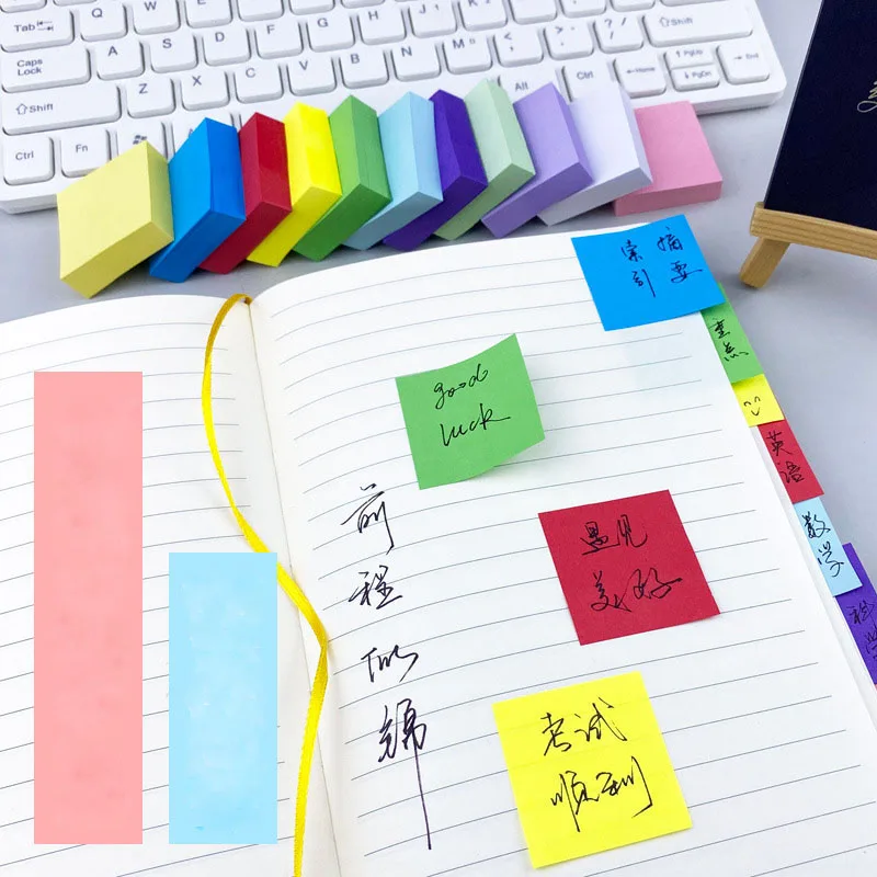 Colorful small square sticky notes, mini ins, sticky notes, and student office index stickers during the back-to-school season