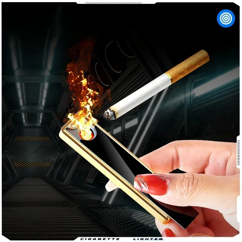 Metal Pull Down Tungsten Wire Igniter Type-C Charging Lighter Small and Lightweight Outdoor Portable USB Electric Lighters Smoke