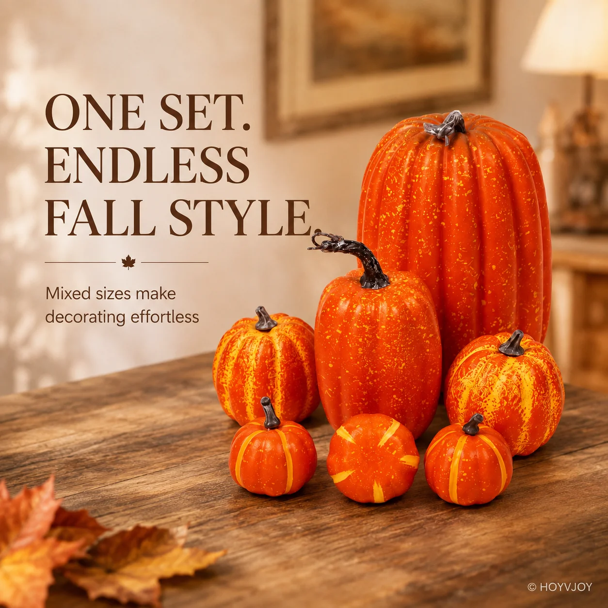 7pcs Pumpkin Autumn Decor Outdoor Orange Foam Plastic Fake Artificial Pumpkin Halloween Harvest Festival Home Table Decor - view 5