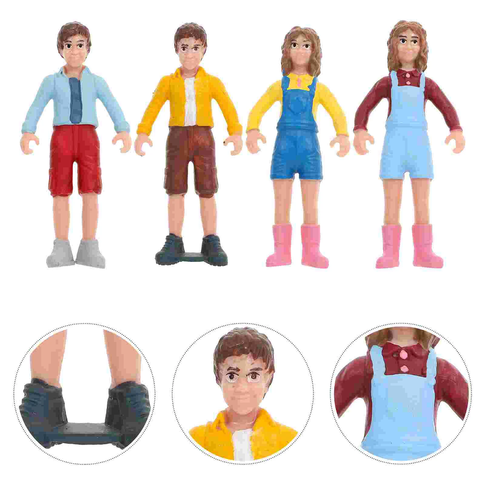 Modelo de personagem Figuras de construção Modelos Mini Figuras de pessoas Decorações simuladas Personagens de simulação