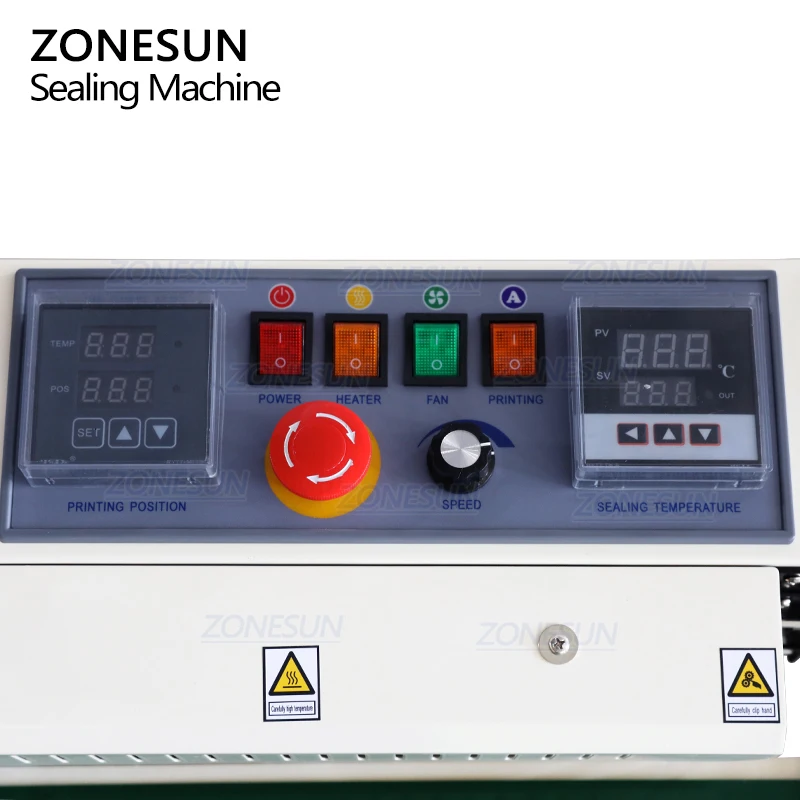 ZONESUN ZS-FR1000 Plastic Bag Soild Ink Continuous Band Sealer Sealing Machine Expanded Food Band Sealer