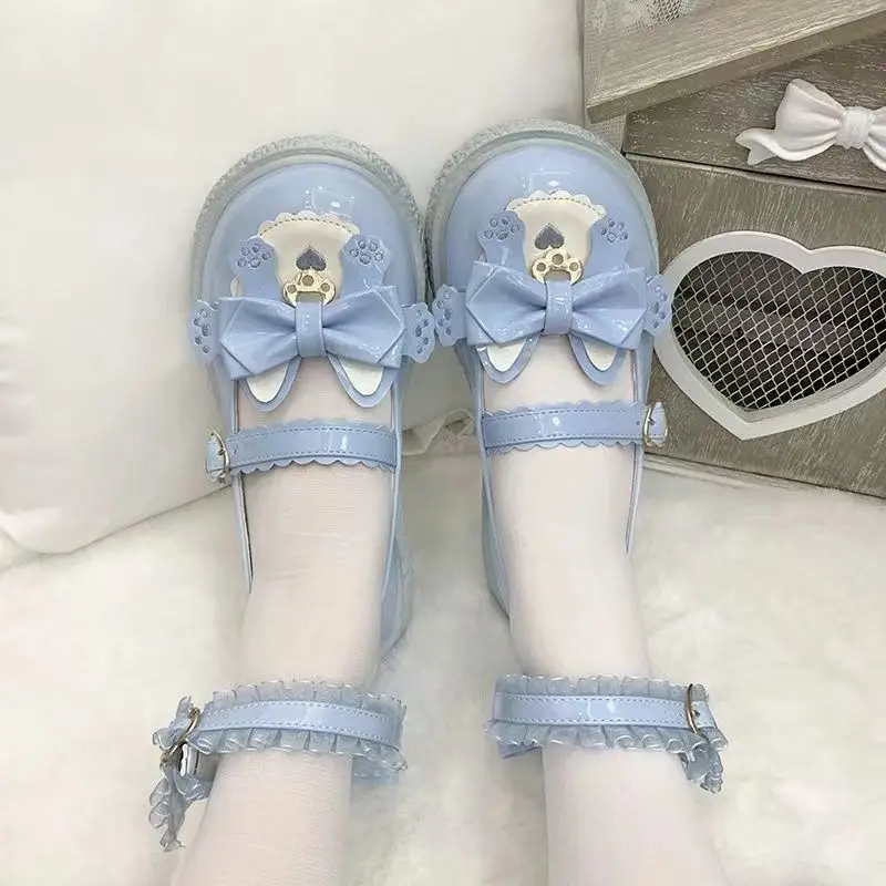 Japanse Harajuku Stijl Zomer Lolita Schattig Meisje Zoete Sandalen Strikje Kawaii Chic Mary Janes Schoenen Gemengde Kleur Ronde Neus Casual