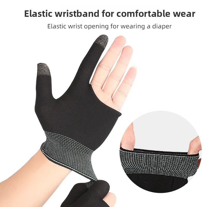 2-Finger Gaming Gloves with Graphene Touchscreen, Lightweight & Breathable for eSports, Mobile Games & Pool