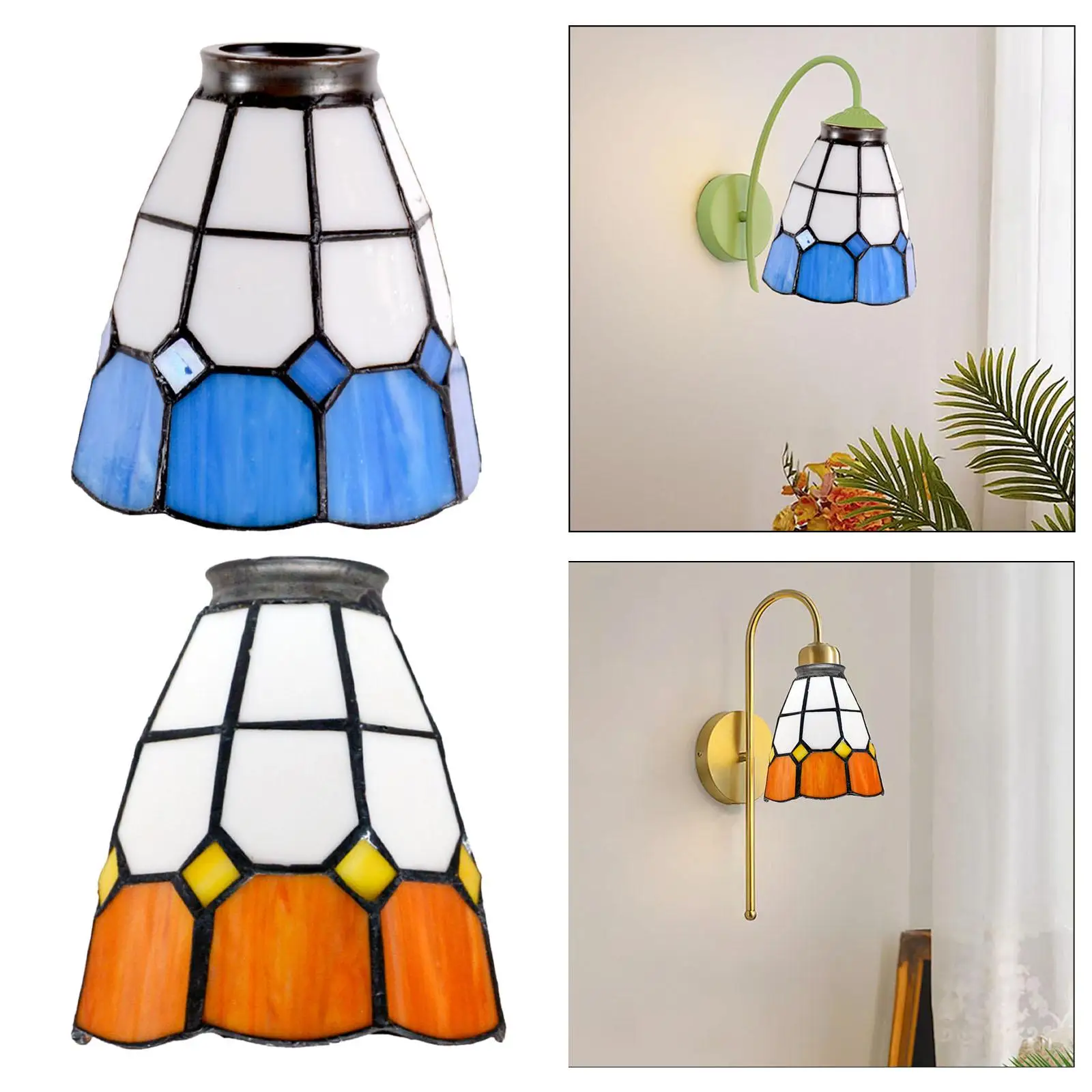 

Glass Lamp Shade for E27 Socket Loop Sturdy Wall Sconces Lampshade Chandelier Cover for Dining Room Kitchen Bar Hallway Office