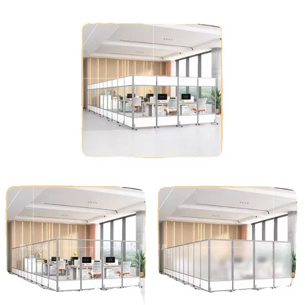 Push-pull screen baffle matte acrylic factory workshop activity folding mobile screen partition transparent office